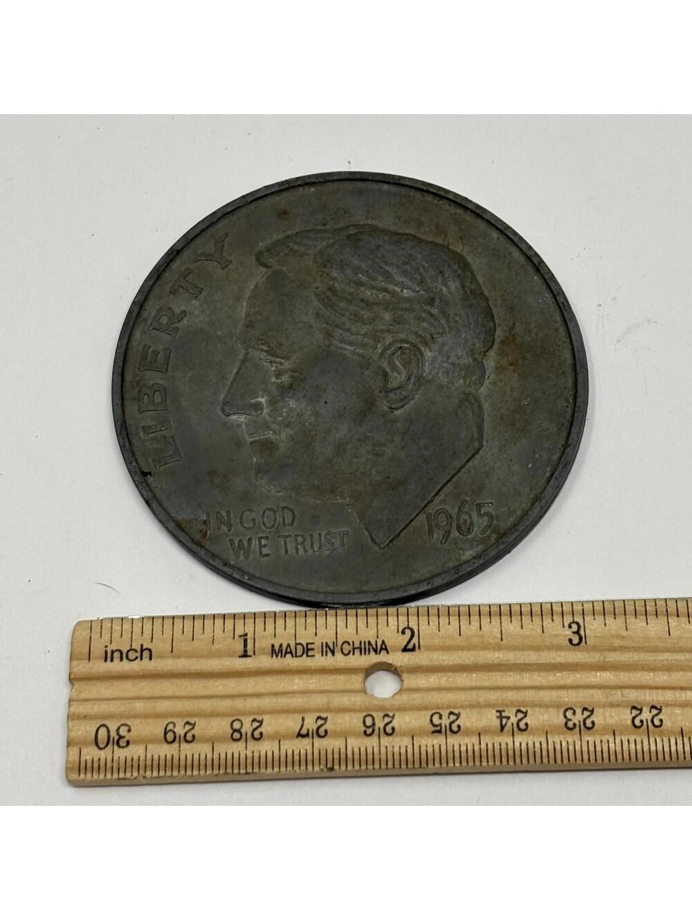 1965 Roosevelt Dime Novelty Coin / Large Token - US Coaster